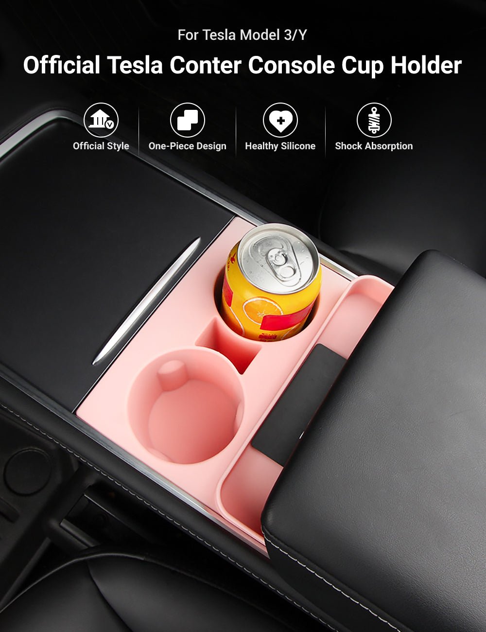 Center Console Silicone Cup Holder For Tesla Model 3/Y