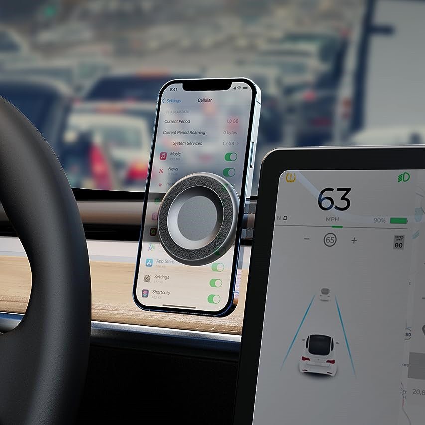Invisible Magnetic Phone Mount for Tesla